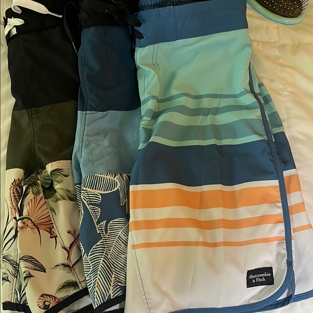3 Abercrombie & Fitch Multicolor Swim Shorts (Mesh Cutout)